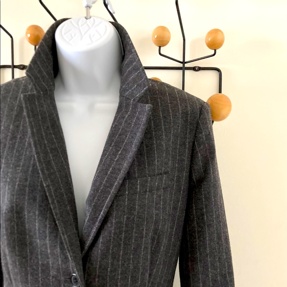 J. Crew grey pinstripe wool two button blazer - Preppy and perfect for Fall!